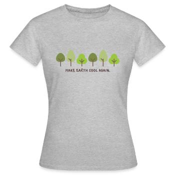 Fridays for future Print : Make earth cool again - T-shirt Femme - gris chiné - Devant - AI Model Female 172 dark (172cm)