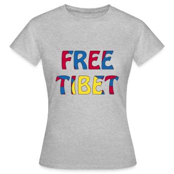 free tibet - Frauen T-Shirt - Grau meliert - Vorne - AI Model Female 172 dark (172cm)