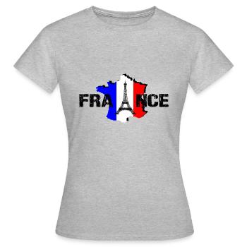 Paris - Women's T-Shirt - heather grey - Front - AI Model Female 172 dark (172cm)