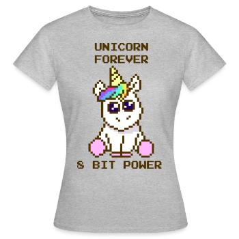 Unicorn forever - Einhorn für immer Shirt, Sticker - Women's T-Shirt - heather grey - Front - AI Model Female 172 dark (172cm)