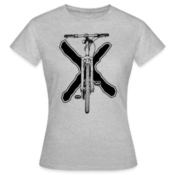 Fahrrad, Bike, Mountainbike, MTB, Freizeitsport - Frauen T-Shirt - Grau meliert - Vorne - AI Model Female 172 dark (172cm)