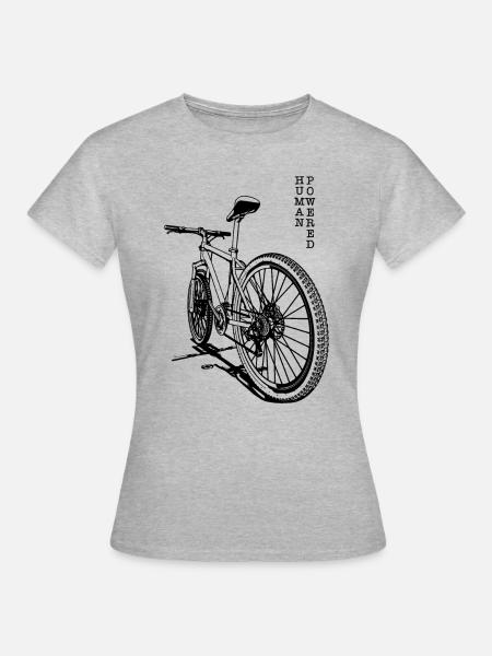 Le T-shirt met à l’honneur la performance physique sur le VTT. - T-shirt Femme - gris chiné
