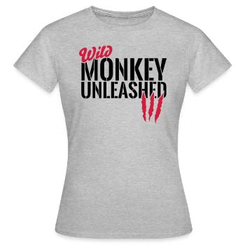 Singe sauvage déchaîné - T-shirt Femme - gris chiné - Devant - AI Model Female 172 dark (172cm)