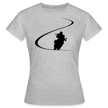 Curve Tourer Motorcyclist Travel Enduro Woman - Women's T-Shirt - heather grey - Front - AI Model Female 172 dark (172cm)
