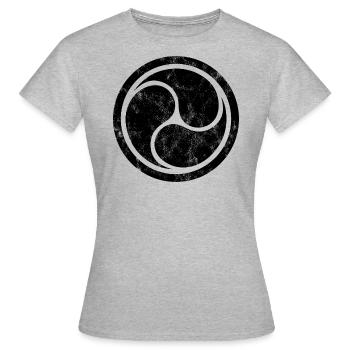 Triple Yin Yang, Tao, Bouddhisme Zen, Tibet, Japon - T-shirt Femme - gris chiné - Devant - AI Model Female 172 dark (172cm)