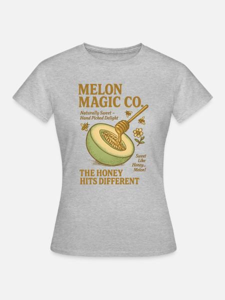 Honig Melone Bienen Sommer - Frauen T-Shirt - Grau meliert