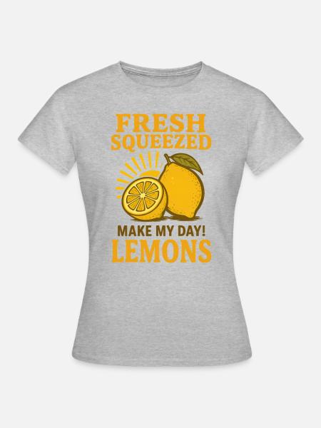 Zitrone Citrus Frucht Sommer Urlaub Limonade - Frauen T-Shirt - Grau meliert
