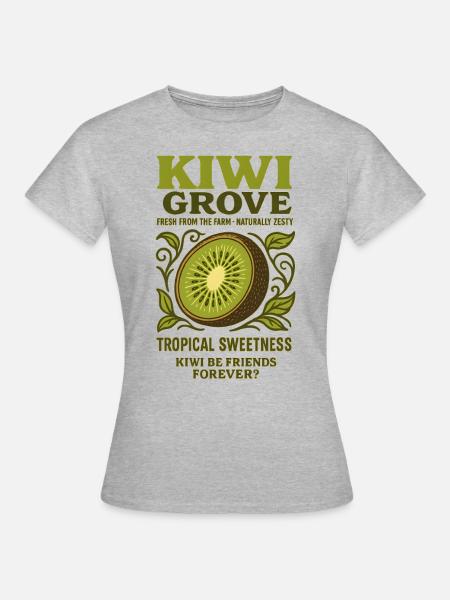 Kiwi Citrus Frucht Sommer Urlaub Limonade - Frauen T-Shirt - Grau meliert