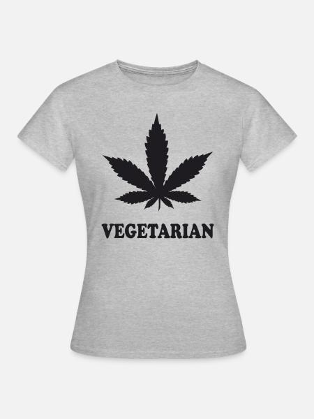 Weed Vegetarian - Frauen T-Shirt - Grau meliert