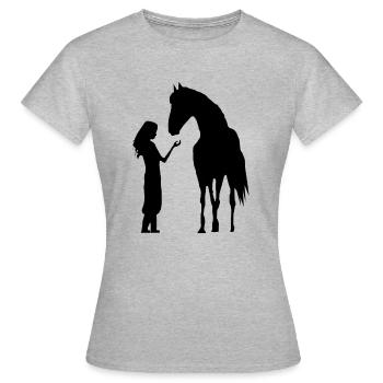 Cheval poney licorne cheval fille - T-shirt Femme - gris chiné - Devant - AI Model Female 172 dark (172cm)