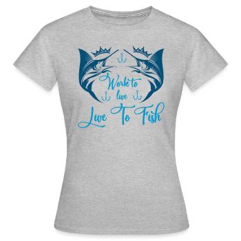 Angeln - Frauen T-Shirt - Grau meliert - Vorne - AI Model Female 172 dark (172cm)