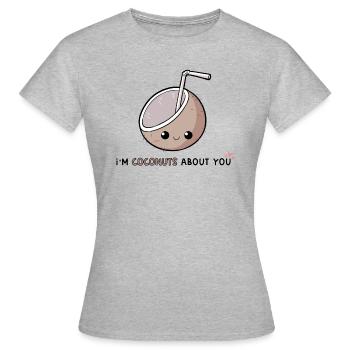WOMEN'S BERRY MUCH 'NUTS ABOUT YOU' COCONUT - Women's T-Shirt - heather grey - Front - AI Model Female 172 dark (172cm)