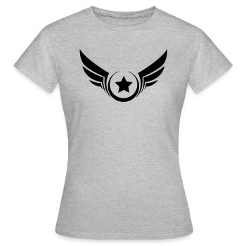 Winged star, star with wings - Women's T-Shirt - heather grey - Front - AI Model Female 172 dark (172cm)