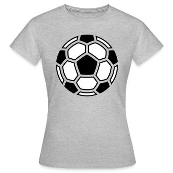 Mosaïque de football (ballon / logo / symbole / pictogramme) - T-shirt Femme - gris chiné - Devant - AI Model Female 172 dark (172cm)