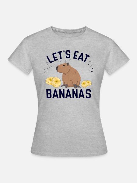 Lass uns Bananen essen - Frauen T-Shirt - Grau meliert
