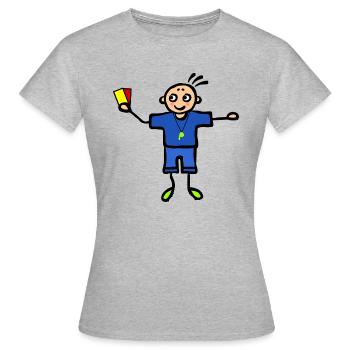 Arbitre de football Carton rouge et jaune - T-shirt Femme - gris chiné - Devant - AI Model Female 172 dark (172cm)