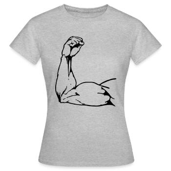 bras de puissance - T-shirt Femme - gris chiné - Devant - AI Model Female 172 dark (172cm)