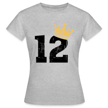12 Krone 12. Geburtstag 12 Jahre - Frauen T-Shirt - Grau meliert - Vorne - AI Model Female 172 dark (172cm)