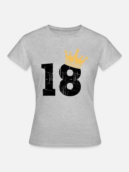 18 Corona 18 ° compleanno 18 anni - Maglietta da donna - grigio melange