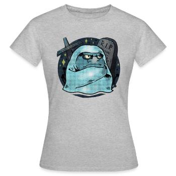 Repose en paix fantôme - T-shirt Femme - gris chiné - Devant - AI Model Female 172 dark (172cm)