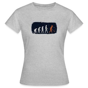 Hockey Evolution Retro Feldhockey Spielerin - Frauen T-Shirt - Grau meliert - Vorne - AI Model Female 172 dark (172cm)