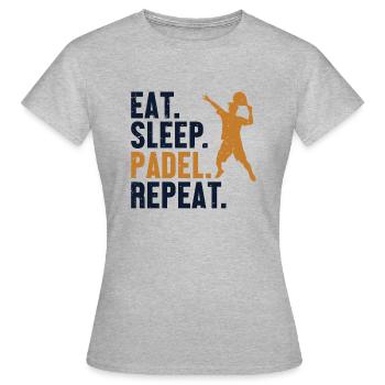 Eat Sleep Padel Repeat Paddleball Paddle Tennis - Frauen T-Shirt - Grau meliert - Vorne - AI Model Female 172 dark (172cm)
