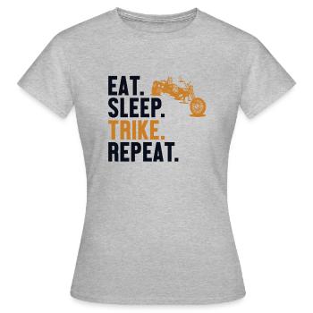 Manger Dormir Tricycle Répéter Tricycle Moto - T-shirt Femme - gris chiné - Devant - AI Model Female 172 dark (172cm)