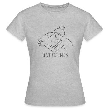 Best Friends Vierbeiner Wauwau Rüde Hundebesitzer - Frauen T-Shirt - Grau meliert - Vorne - AI Model Female 172 dark (172cm)