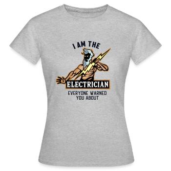 I am the Electrician Installateur-électricien - T-shirt Femme - gris chiné - Devant - AI Model Female 172 dark (172cm)