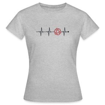 Pen and Paper Heartbeat PnP RPG Jeu de rôle Pen - T-shirt Femme - gris chiné - Devant - AI Model Female 172 dark (172cm)