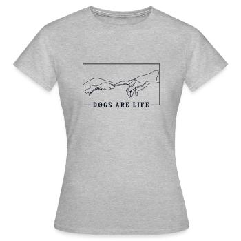 Michelangelo Création d'Adam Chiens Wauwau Mâle - T-shirt Femme - gris chiné - Devant - AI Model Female 172 dark (172cm)