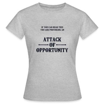 Attaque d'opportunité PnP RPG Jeu de rôle Pen and - T-shirt Femme - gris chiné - Devant - AI Model Female 172 dark (172cm)