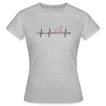 Dog Heartbeat Rüde Vierbeiner Wauwau - Frauen T-Shirt - Grau meliert - Vorne - AI Model Female 172 dark (172cm)