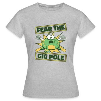 Fear The Gig Pole Kröte Kaulquappe Laubfrosch - Frauen T-Shirt - Grau meliert - Vorne - AI Model Female 172 dark (172cm)