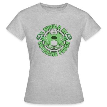 I Should Be Catching Frogs Kröte Kaulquappe - Frauen T-Shirt - Grau meliert - Vorne - AI Model Female 172 dark (172cm)