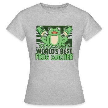 World's Best Frog Catcher Kröte Kaulquappe Frosch - Frauen T-Shirt - Grau meliert - Vorne - AI Model Female 172 dark (172cm)
