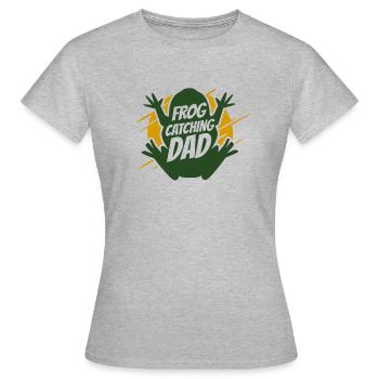 Frog Catching Dad Kaulquappe Laubfrosch Kröte - Frauen T-Shirt - Grau meliert - Vorne - AI Model Female 172 dark (172cm)