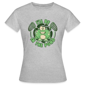 Je serai dans l’étang Têtard Rainette Rainette Grenouille - T-shirt Femme - gris chiné - Devant - AI Model Female 172 dark (172cm)