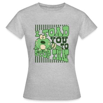 Je te crapauds pour arrêter cette grenouille têtard crapaud - T-shirt Femme - gris chiné - Devant - AI Model Female 172 dark (172cm)