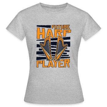 Futur joueur de harpe Harpe Musique Harpe Harpe Harpe Joueur de harpe - T-shirt Femme - gris chiné - Devant - AI Model Female 172 dark (172cm)