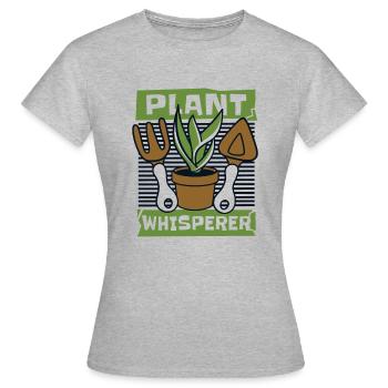 Jardin de jardin de jardin de jardin de jardin murmure de plantes - T-shirt Femme - gris chiné - Devant - AI Model Female 172 dark (172cm)