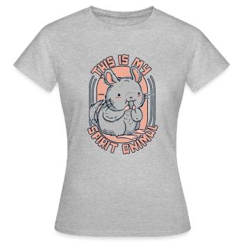 C’est mon animal à queue courte longue queue - T-shirt Femme - gris chiné - Devant - AI Model Female 172 dark (172cm)