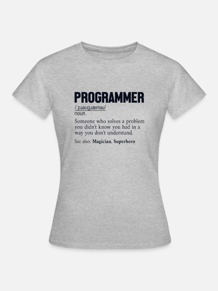 Programmer Definition Softwareentwickler Coder - Frauen T-Shirt - Grau meliert