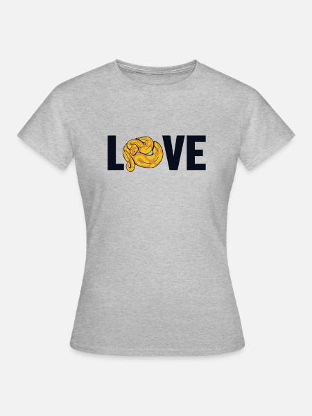 Love Schuppenkriechtiere Python Schlange Banana - Frauen T-Shirt - Grau meliert