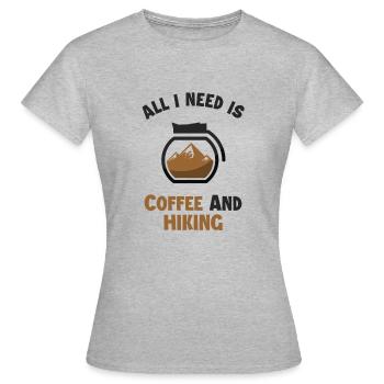 Café et randonnée Randonnée en montagne Randonnée Randonnée - T-shirt Femme - gris chiné - Devant - AI Model Female 172 dark (172cm)