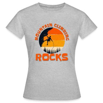 Mountain Climbing Rocks Sportklettern - Frauen T-Shirt - Grau meliert - Vorne - AI Model Female 172 dark (172cm)
