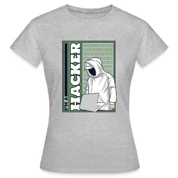 Je suis un hacker Ingénierie sociale Phishing Sniffer - T-shirt Femme - gris chiné - Devant - AI Model Female 172 dark (172cm)