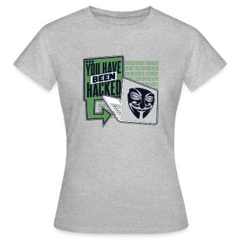 Vous avez été piraté Phishing Sniffer Grey Hat - T-shirt Femme - gris chiné - Devant - AI Model Female 172 dark (172cm)