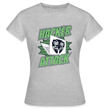 Attaque de hacker Social Engineering Phishing Sniffer - T-shirt Femme - gris chiné - Devant - AI Model Female 172 dark (172cm)