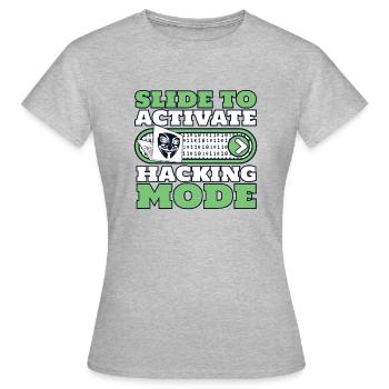 Faites glisser pour activer le renifleur de phishing en mode piratage - T-shirt Femme - gris chiné - Devant - AI Model Female 172 dark (172cm)